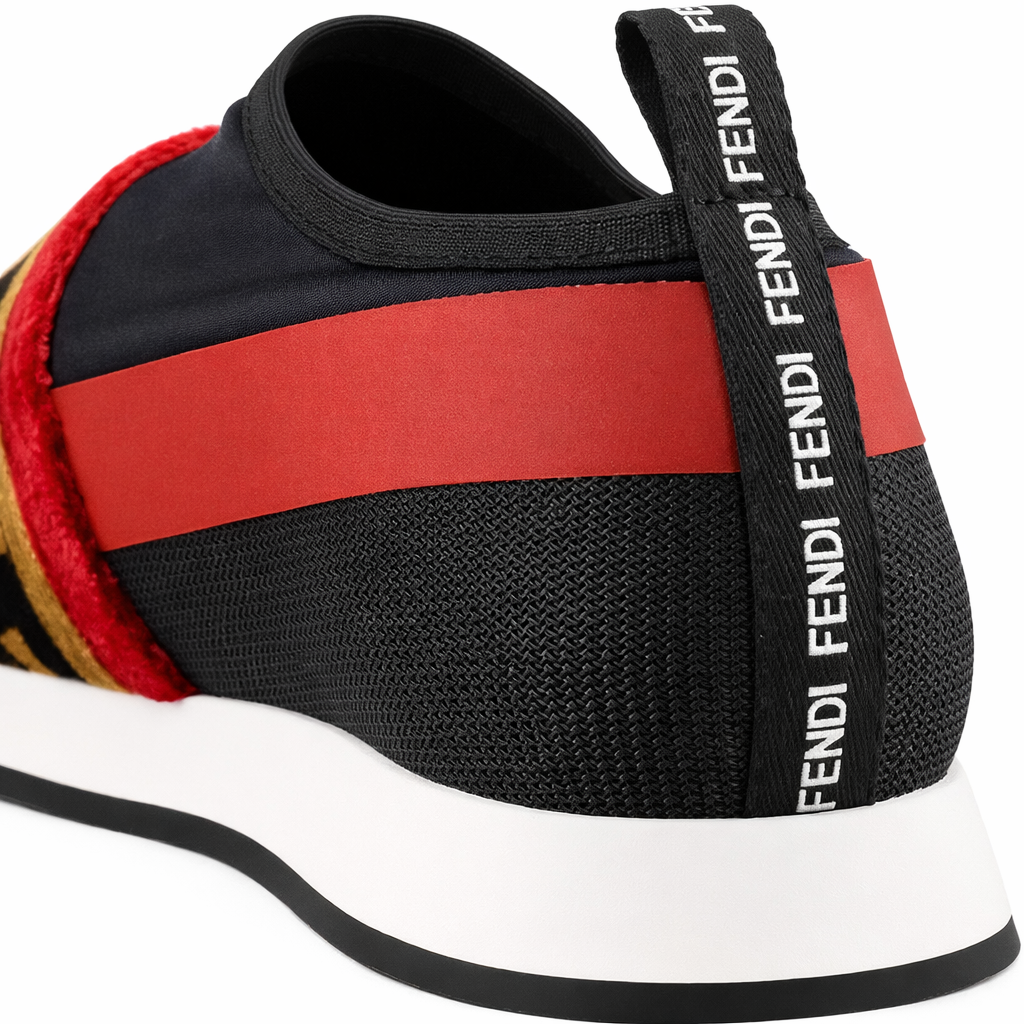 Preowned Authentic Fendi Black Fabric Low Top Sneakers