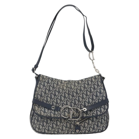 Preowned Authentic Christian Dior Trotter Canvas Shoulder Bag