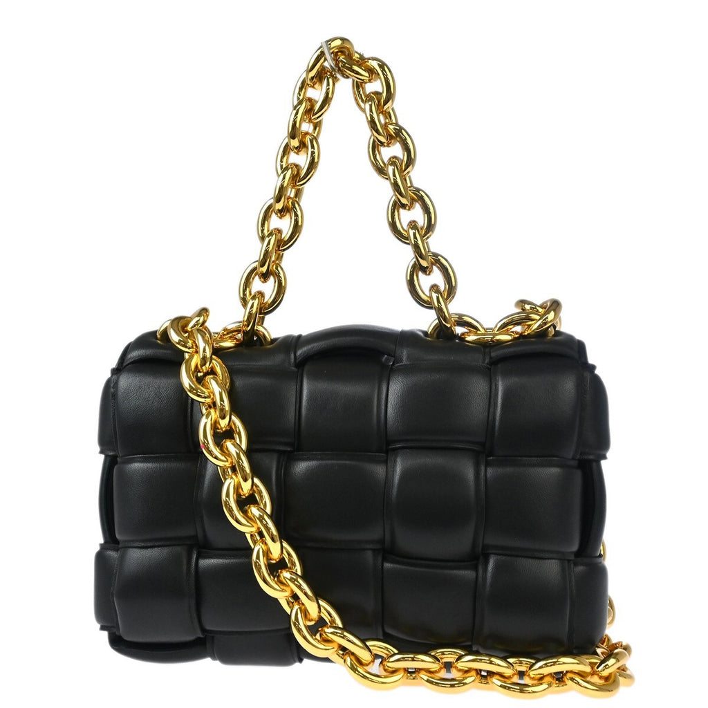 Preowned Authentic Bottega Veneta Cassette Chain Crossbody Bag Padded Maxi Intrecciato Leather