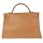 Preowned Authentic Hermes Kelly Handbag Brown Courchevel with Gold Hardware 40