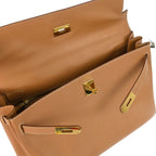 Preowned Authentic Hermes Kelly Handbag Brown Courchevel with Gold Hardware 40