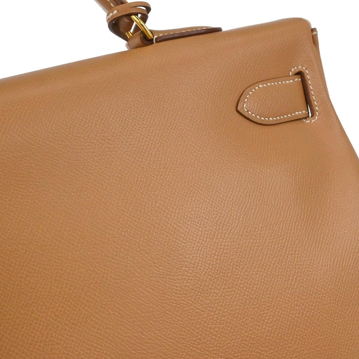 Preowned Authentic Hermes Kelly Handbag Brown Courchevel with Gold Hardware 40