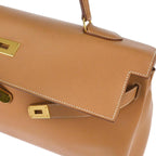 Preowned Authentic Hermes Kelly Handbag Brown Courchevel with Gold Hardware 40