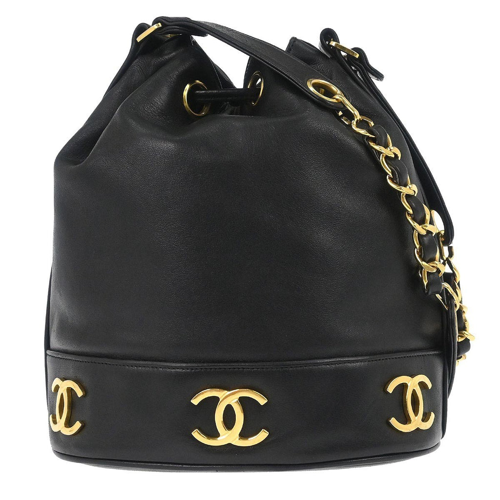 Preowned Authentic Chanel Vintage CC Drawstring Bucket Bag