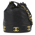 Preowned Authentic Chanel Vintage CC Drawstring Bucket Bag