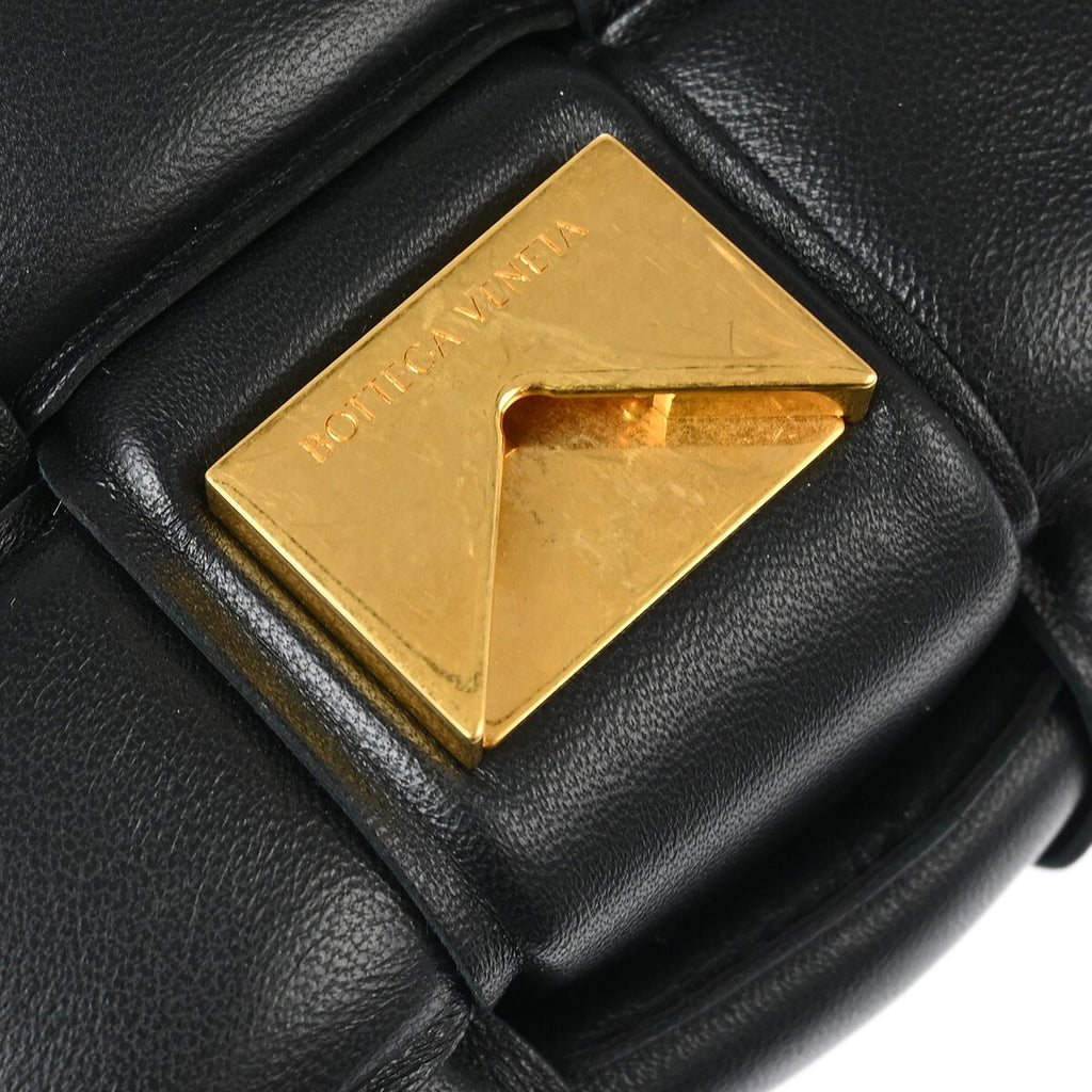 Preowned Authentic Bottega Veneta Cassette Chain Crossbody Bag Padded Maxi Intrecciato Leather