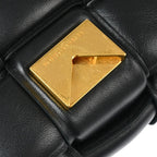 Preowned Authentic Bottega Veneta Cassette Chain Crossbody Bag Padded Maxi Intrecciato Leather