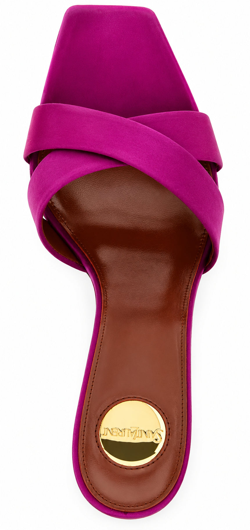 Authentic Saint Laurent Fuchsia Viscose Stiletto Heel Sandals.