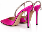 Authentic Jimmy Choo Pink Satin Stiletto Heel Sandals