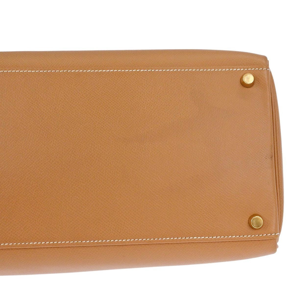 Preowned Authentic Hermes Kelly Handbag Brown Courchevel with Gold Hardware 40