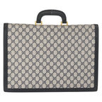 Preowned Authentic Gucci  Supreme Business Bag PVC Navy Gold