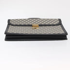 Preowned Authentic Gucci  Supreme Business Bag PVC Navy Gold