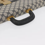 Preowned Authentic Gucci  Supreme Business Bag PVC Navy Gold