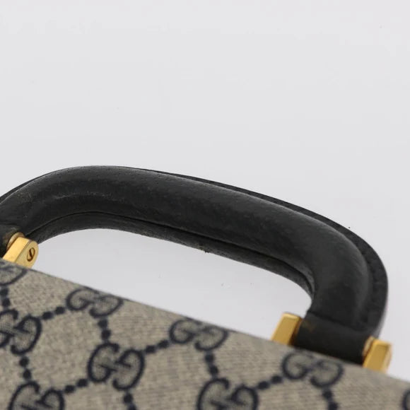 Preowned Authentic Gucci  Supreme Business Bag PVC Navy Gold