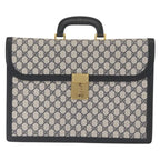 Preowned Authentic Gucci  Supreme Business Bag PVC Navy Gold