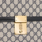 Preowned Authentic Gucci  Supreme Business Bag PVC Navy Gold