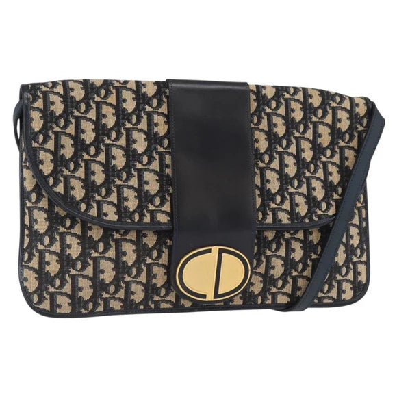 Preowned Authentic Christian Dior Trotter Canvas Shoulder Bag
