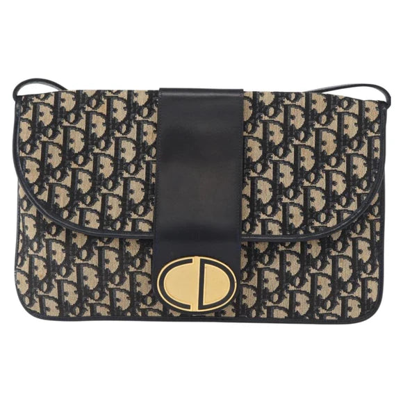 Preowned Authentic Christian Dior Trotter Canvas Shoulder Bag