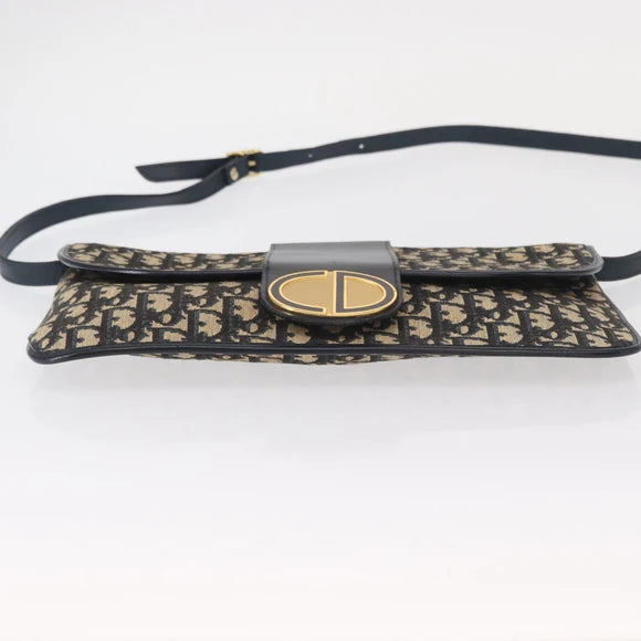 Preowned Authentic Christian Dior Trotter Canvas Shoulder Bag