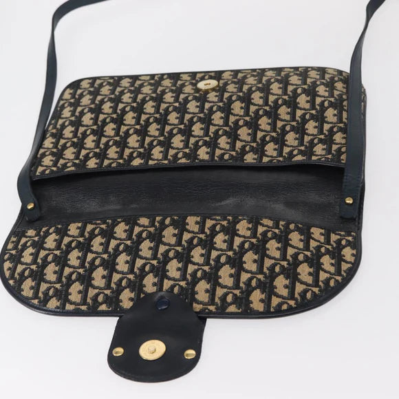 Preowned Authentic Christian Dior Trotter Canvas Shoulder Bag
