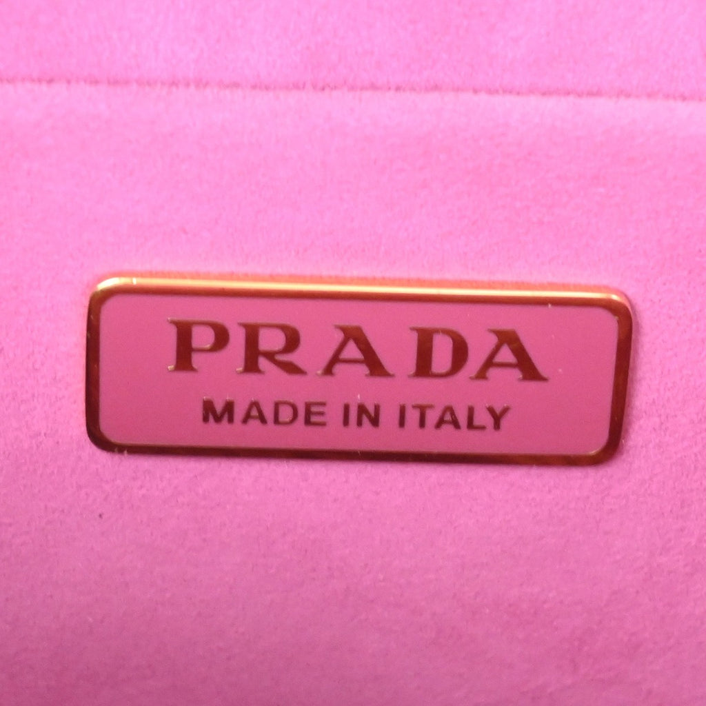 Preowned Authentic  Prada Cahier Crossbody Bag Printed Velvet
