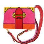 Preowned Authentic  Prada Cahier Crossbody Bag Printed Velvet