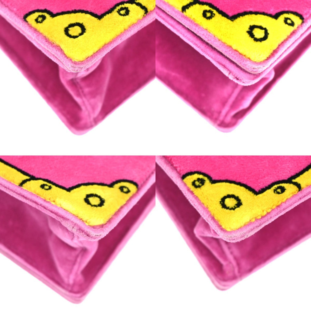 Preowned Authentic  Prada Cahier Crossbody Bag Printed Velvet
