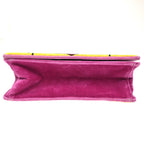 Preowned Authentic  Prada Cahier Crossbody Bag Printed Velvet