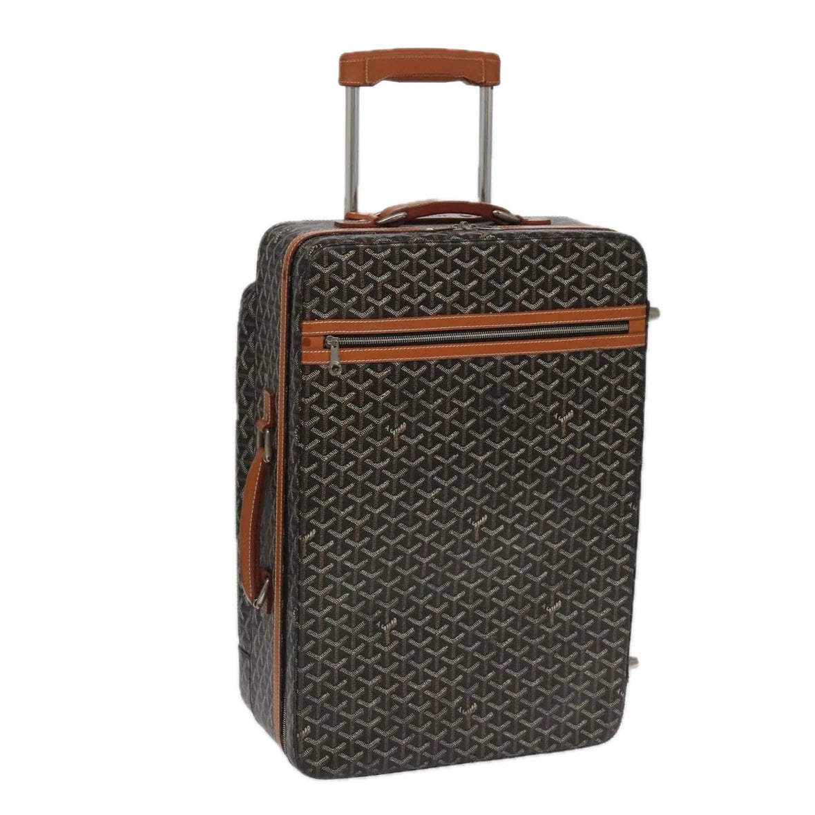 Preowned Authentic Goyard Herringbone Trolley PM Suitcase