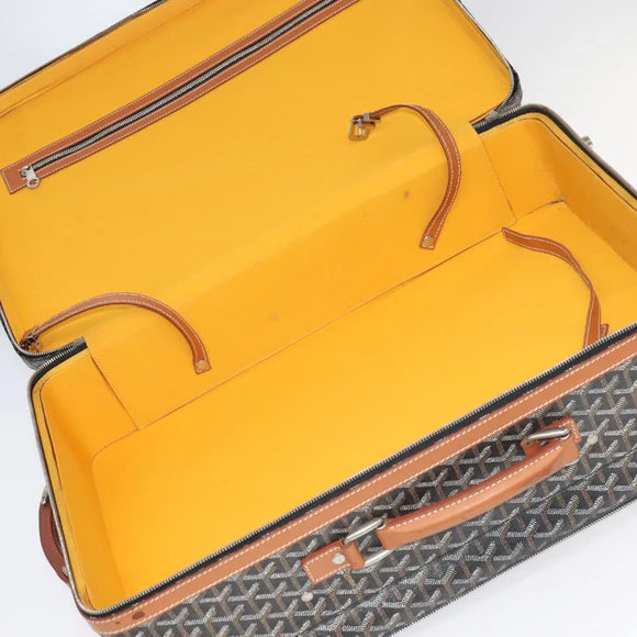 Preowned Authentic Goyard Herringbone Trolley PM Suitcase