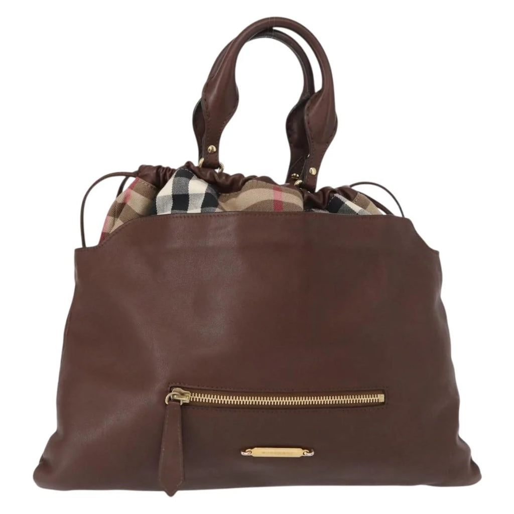 Authentic Preowned Burberry Handbag Brown Leather