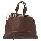 Authentic Preowned Burberry Handbag Brown Leather
