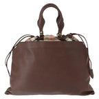 Authentic Preowned Burberry Handbag Brown Leather