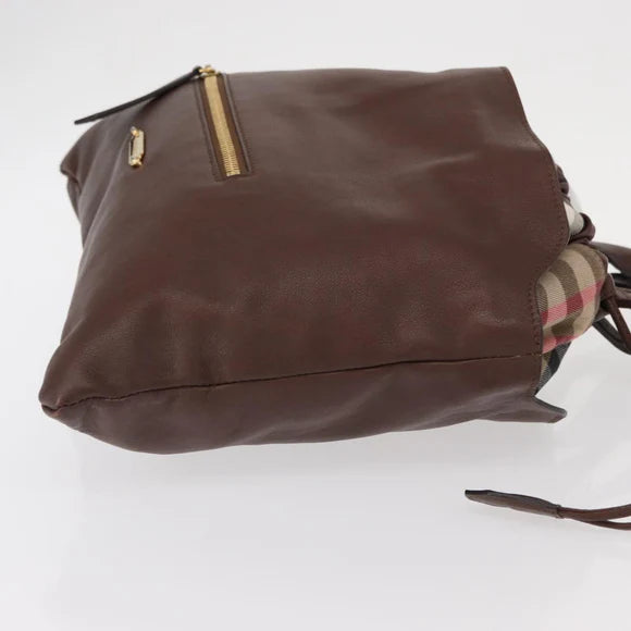 Authentic Preowned Burberry Handbag Brown Leather