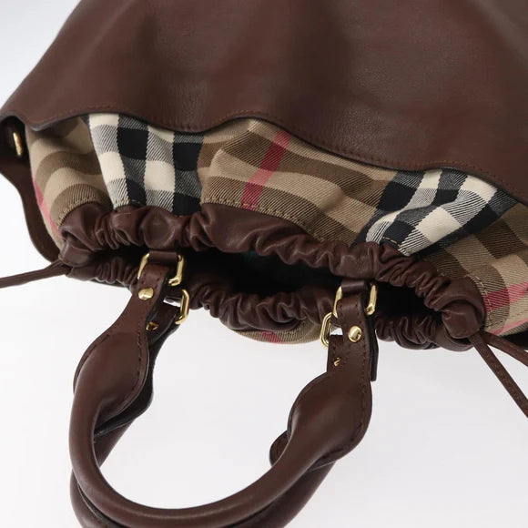 Authentic Preowned Burberry Handbag Brown Leather