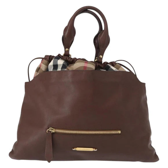Authentic Preowned Burberry Handbag Brown Leather
