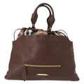 Authentic Preowned Burberry Handbag Brown Leather