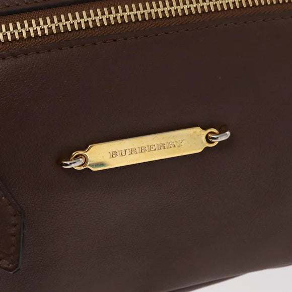 Authentic Preowned Burberry Handbag Brown Leather