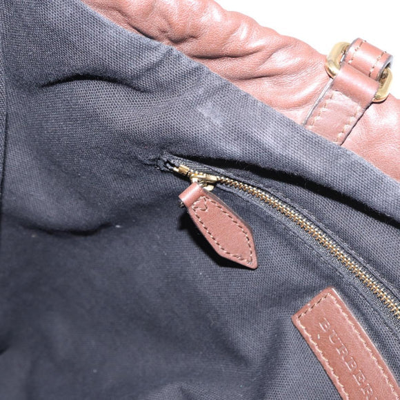 Authentic Preowned Burberry Handbag Brown Leather