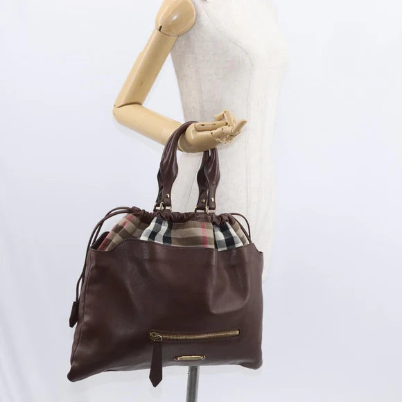 Authentic Preowned Burberry Handbag Brown Leather
