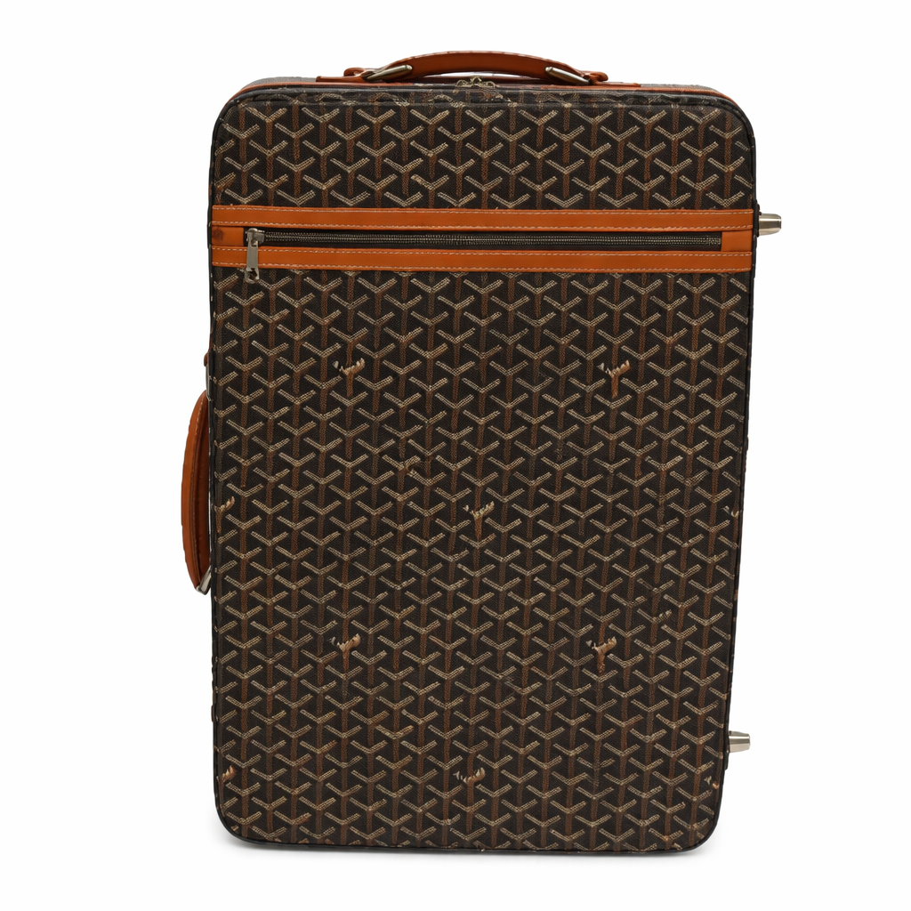 Preowned Authentic Goyard Herringbone Trolley PM Suitcase