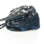 Authentic Preowned  Chanel Shoulder Bag Sequin Blue Silver CC Auth 138088SM