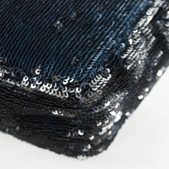 Authentic Preowned  Chanel Shoulder Bag Sequin Blue Silver CC Auth 138088SM