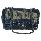 Authentic Preowned  Chanel Shoulder Bag Sequin Blue Silver CC Auth 138088SM