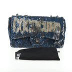 Authentic Preowned  Chanel Shoulder Bag Sequin Blue Silver CC Auth 138088SM