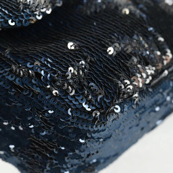 Authentic Preowned  Chanel Shoulder Bag Sequin Blue Silver CC Auth 138088SM