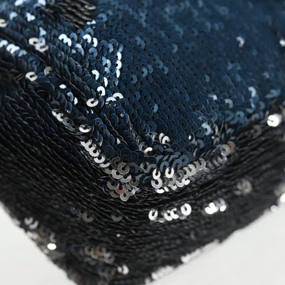 Authentic Preowned  Chanel Shoulder Bag Sequin Blue Silver CC Auth 138088SM