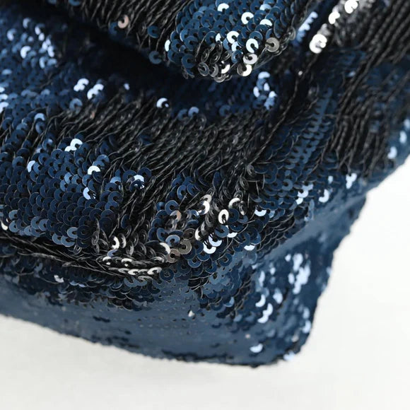 Authentic Preowned  Chanel Shoulder Bag Sequin Blue Silver CC Auth 138088SM