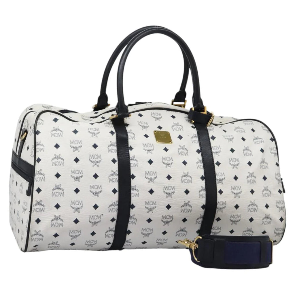 Preowned Authentic MCM Logogram Vicetos Boston Bag