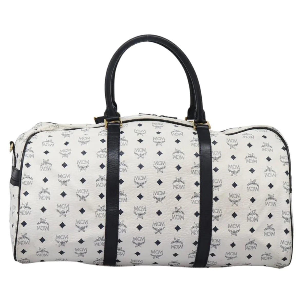 Preowned Authentic MCM Logogram Vicetos Boston Bag